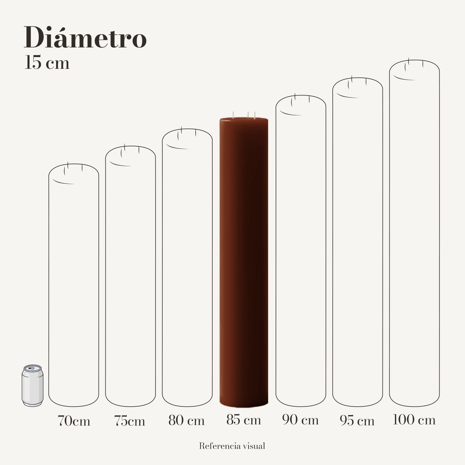 Cirio café oscuro 15 cm diámetro - La Vela Amaltea