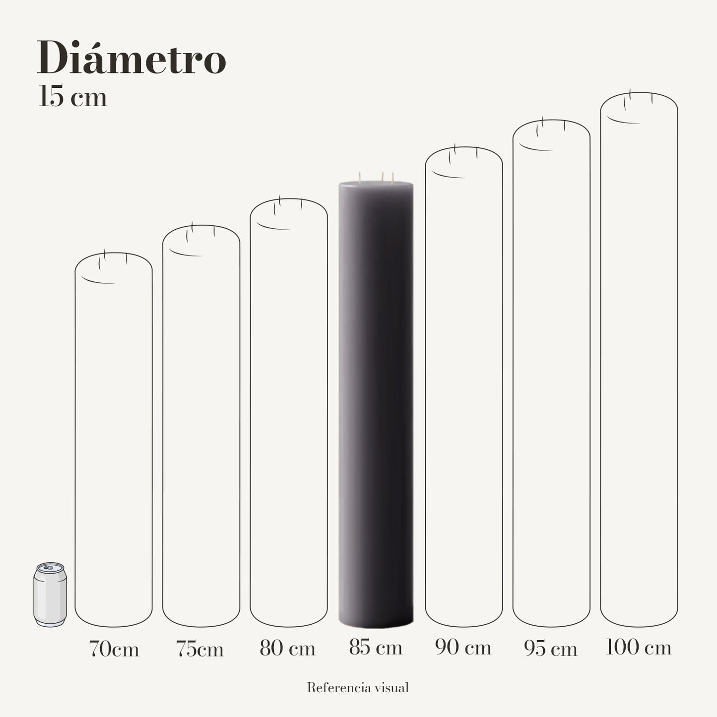 Cirio gris 15 cm diámetro - La Vela Amaltea