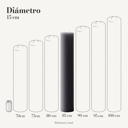 Cirio gris 15 cm diámetro - La Vela Amaltea