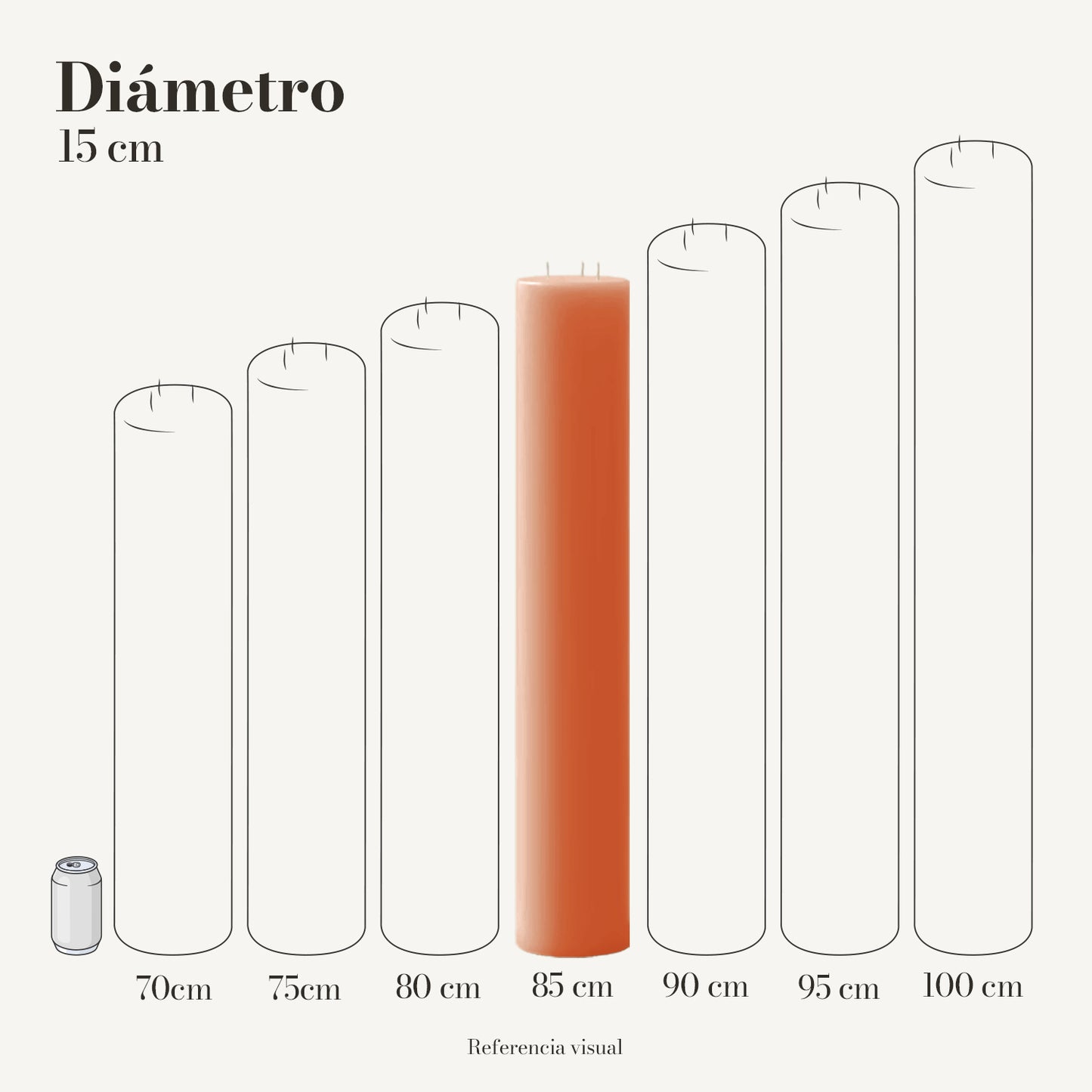 Cirio melón 15 cm diámetro - La Vela Amaltea