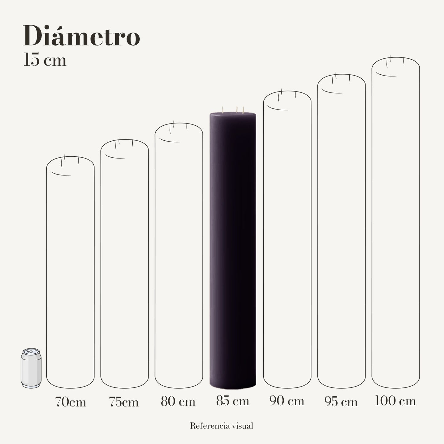 Cirio morado oscuro 15 cm diámetro - La Vela Amaltea