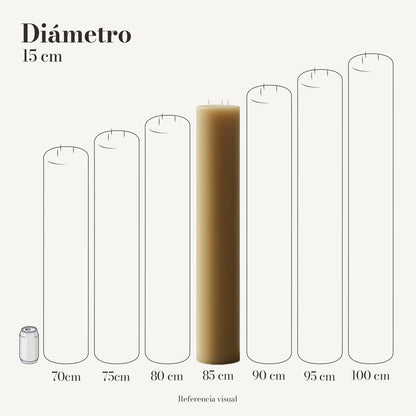 Cirio natural 15 cm diámetro - La Vela Amaltea