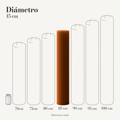Cirio naranja ocre 15 cm diámetro - La Vela Amaltea