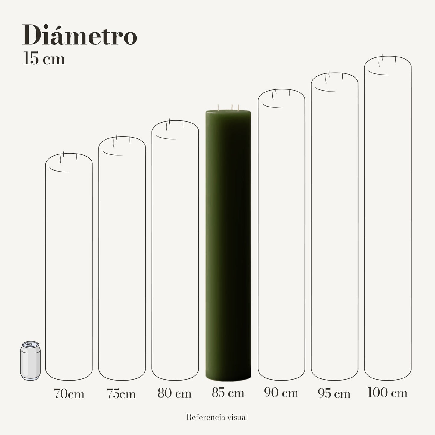 Cirio verde pino 15 cm diámetro - La Vela Amaltea