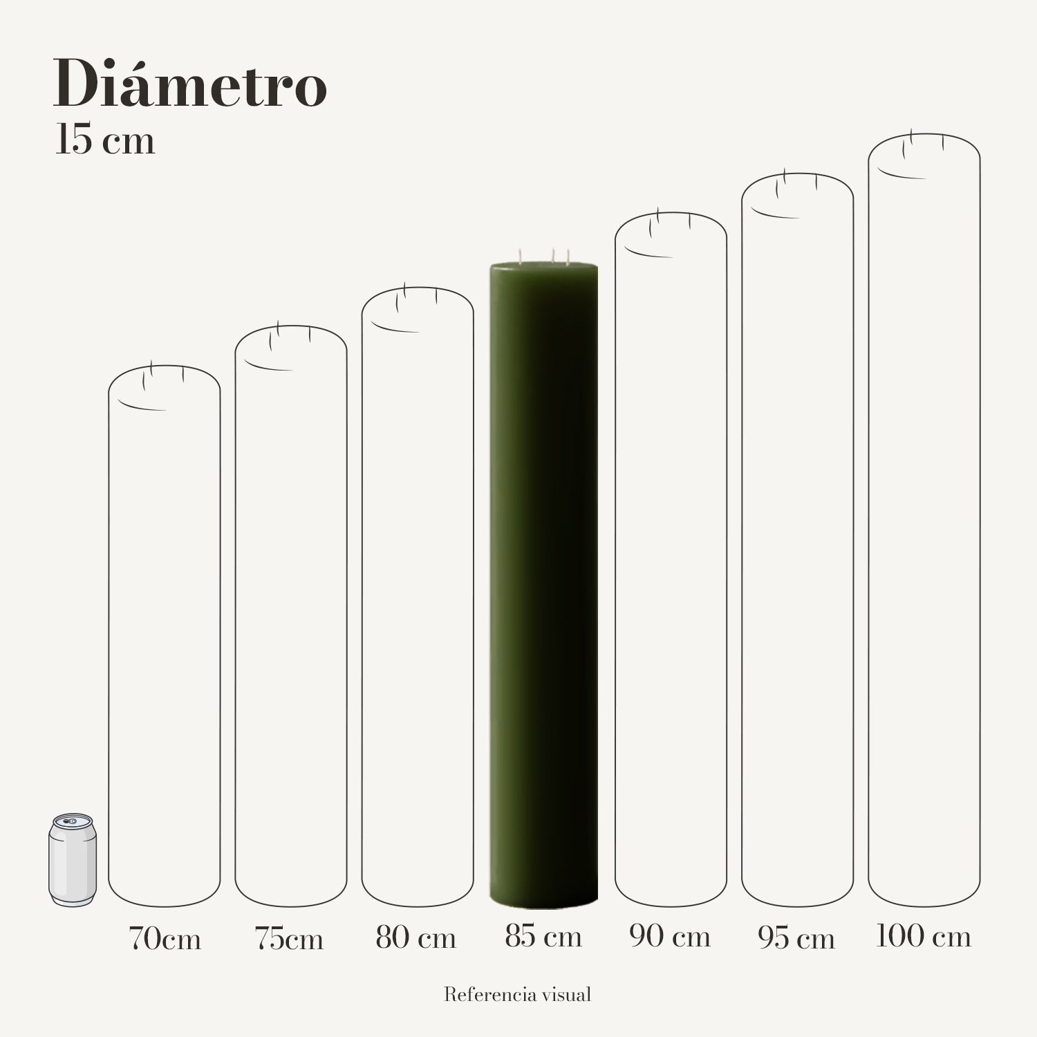 Cirio verde pino 15 cm diámetro - La Vela Amaltea