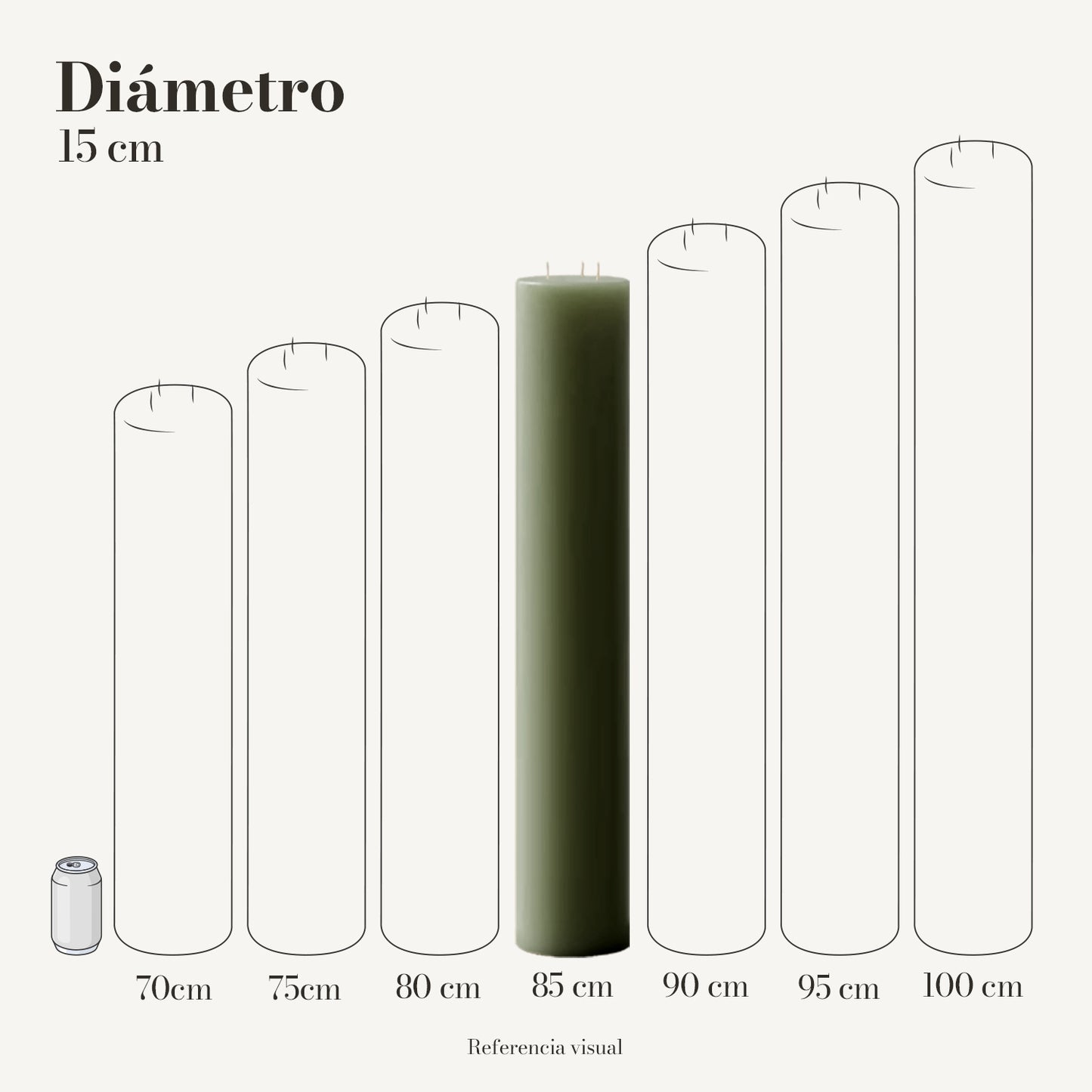 Cirio pistache 15 cm diámetro - La Vela Amaltea