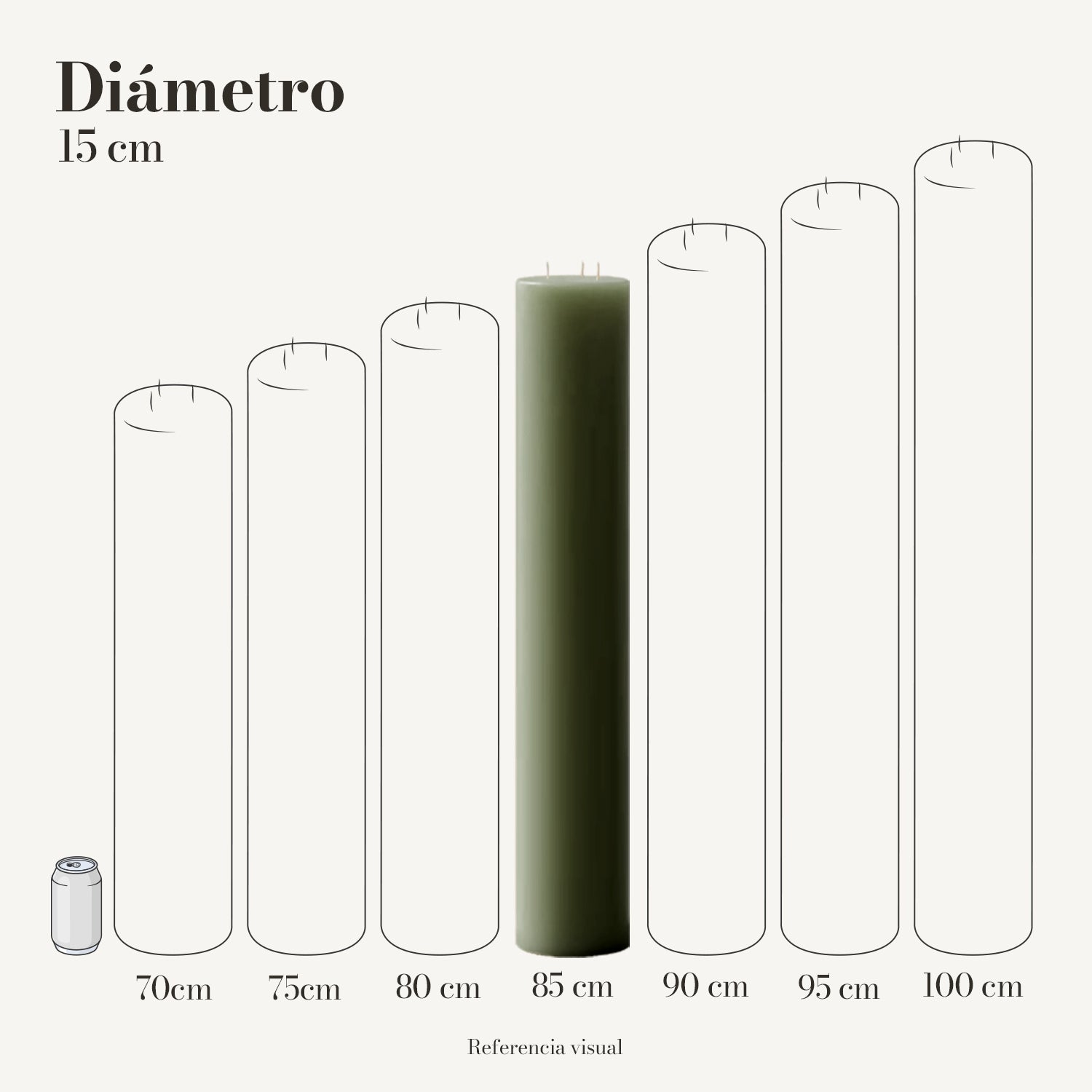 Cirio pistache 15 cm diámetro - La Vela Amaltea