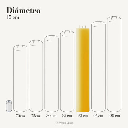 Cirio Amarillo Intenso 15 cm 90 cm