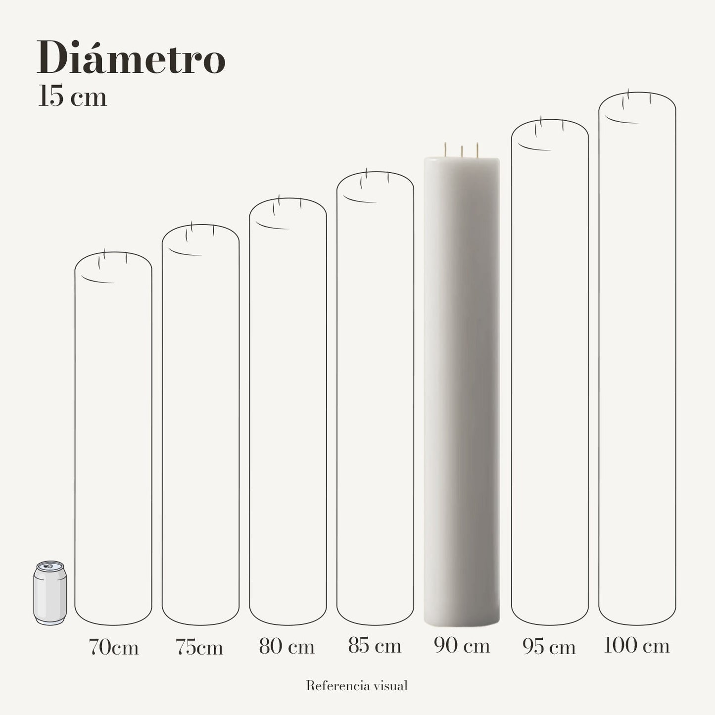 Cirio Blanco 15 cm 90 cm