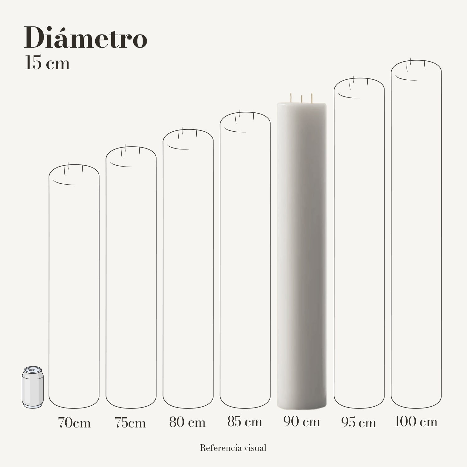 Cirio Blanco 15 cm 90 cm