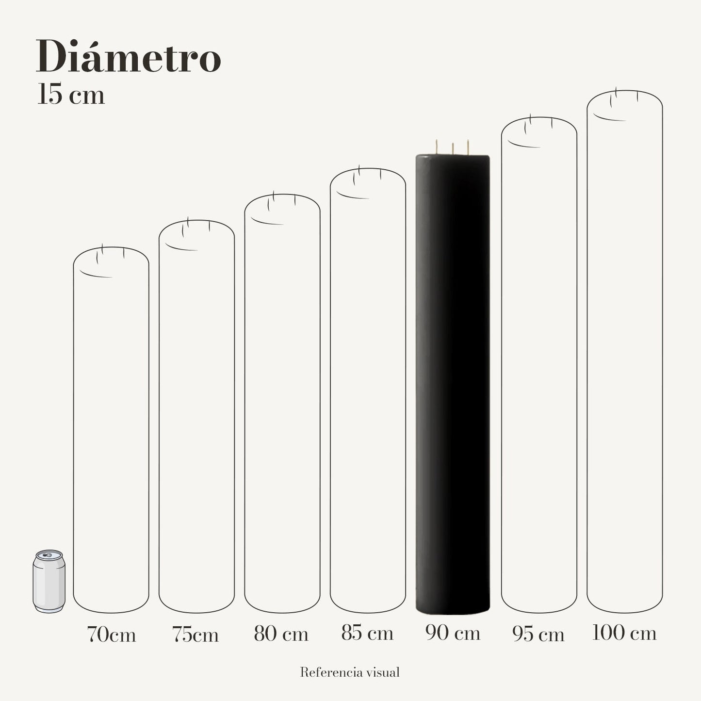 Cirio Negro 15 cm 90 cm