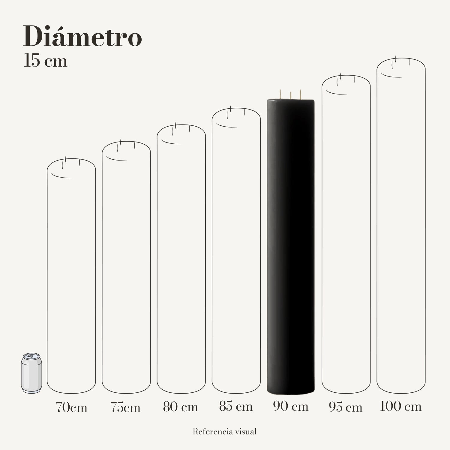 Cirio Negro 15 cm 90 cm