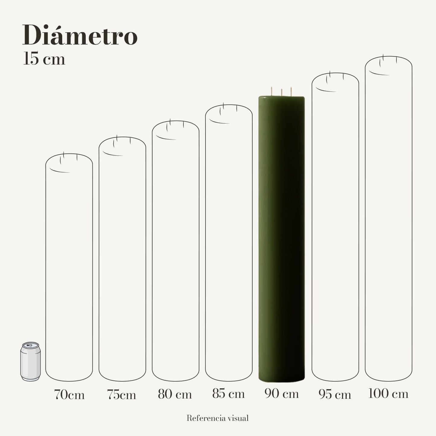 Cirio Verde Pino 15 cm 90 cm