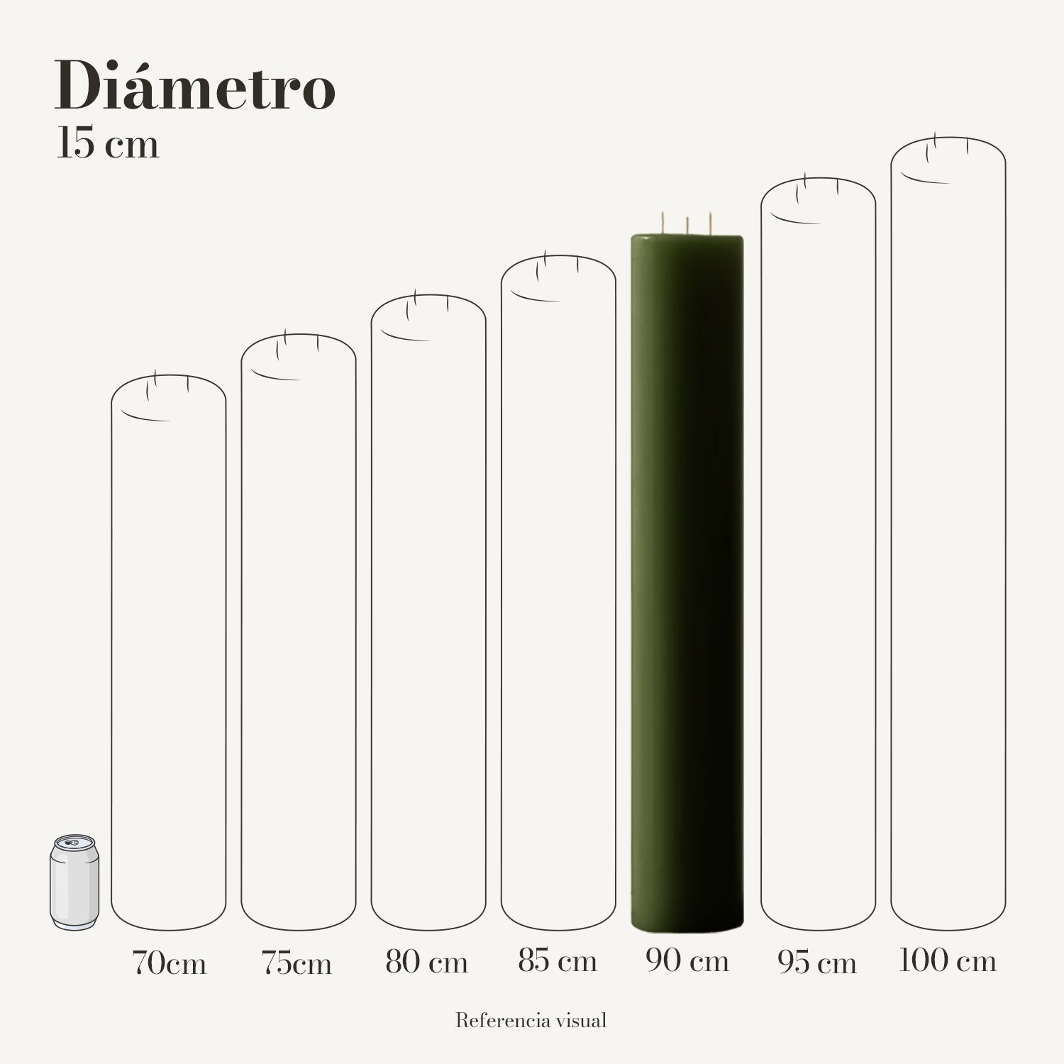 Cirio Verde Pino 15 cm 90 cm