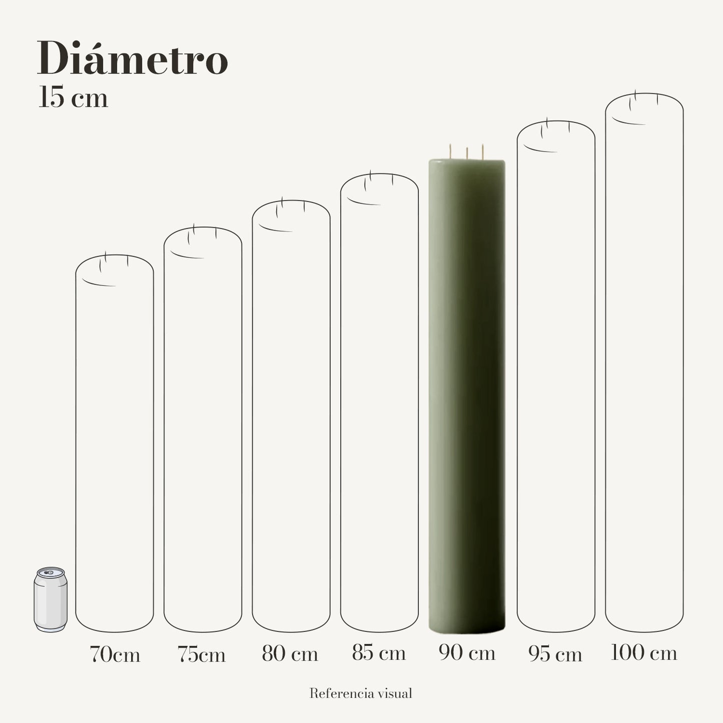Cirio pistache 15 cm diámetro - La Vela Amaltea