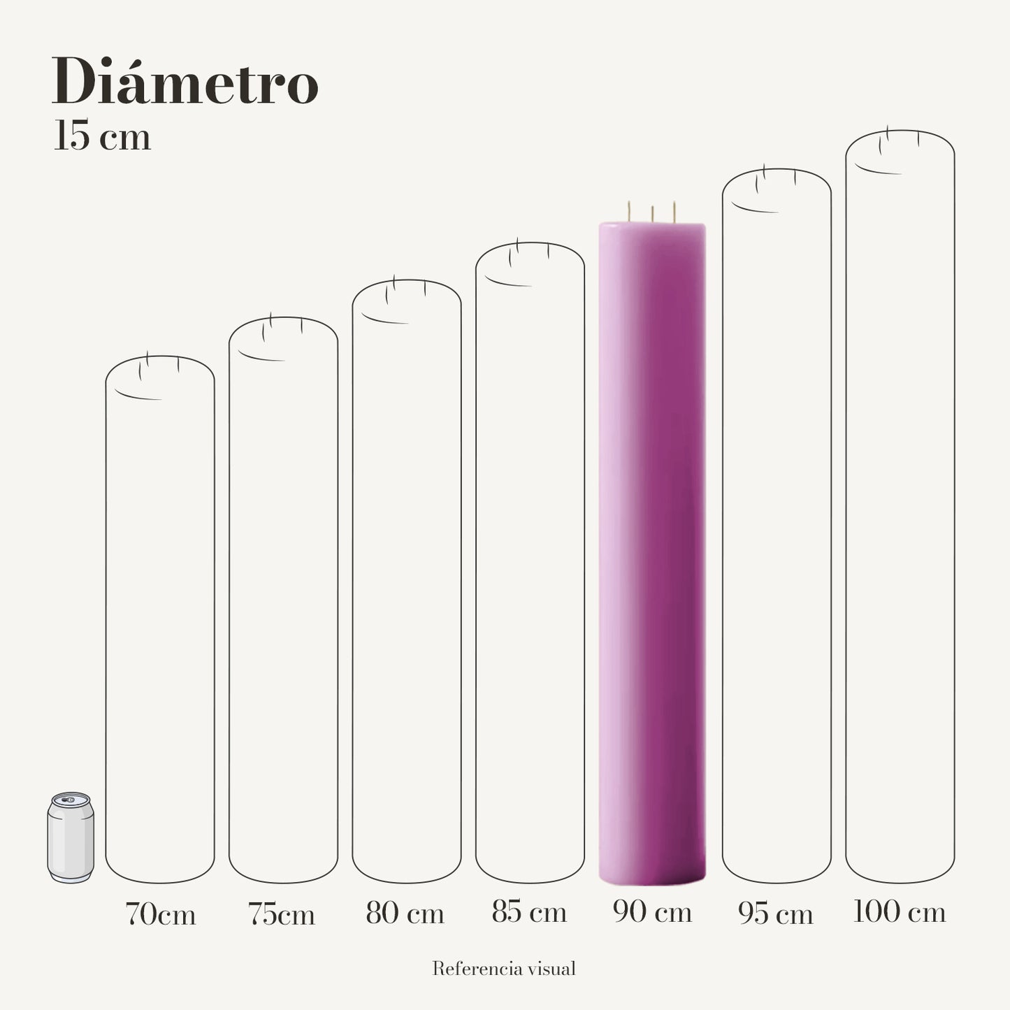 Cirio rosa mexicano 15 cm diámetro - La Vela Amaltea