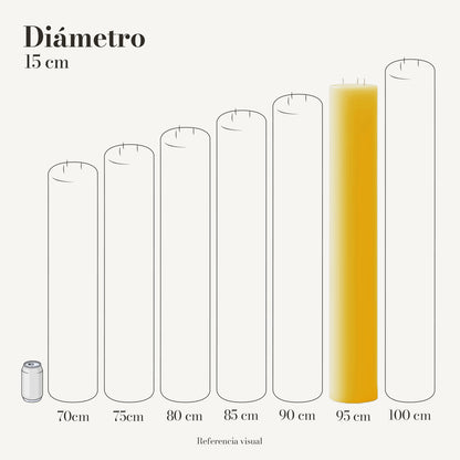Cirio amarillo intenso 15 cm diámetro - La Vela Amaltea