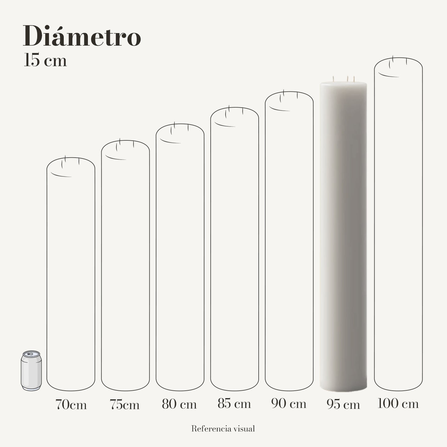 Cirio blanco 15 cm diámetro - La Vela Amaltea