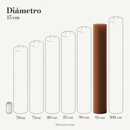 Cirio café claro 15 cm diámetro - La Vela Amaltea