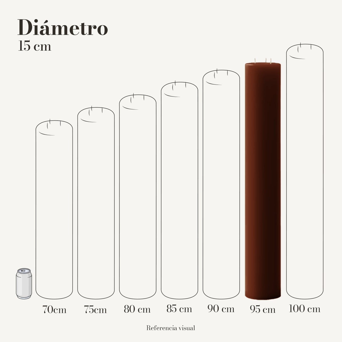 Cirio café oscuro 15 cm diámetro - La Vela Amaltea