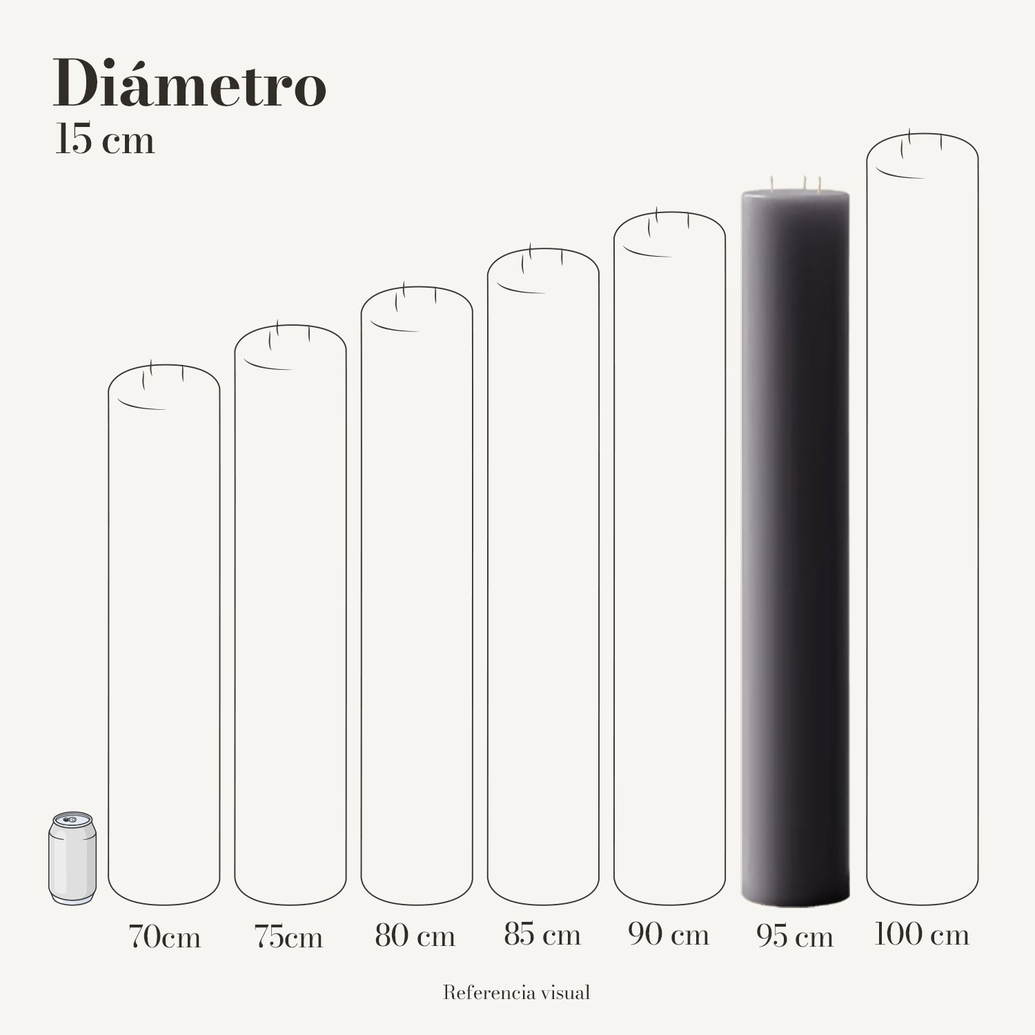 Cirio gris 15 cm diámetro - La Vela Amaltea