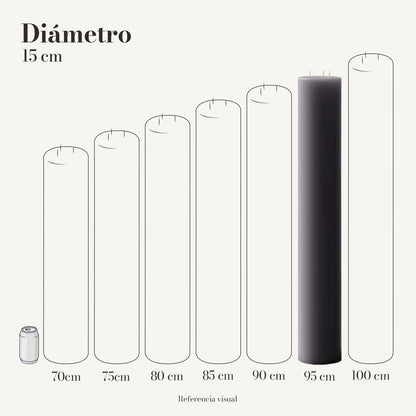 Cirio gris 15 cm diámetro - La Vela Amaltea