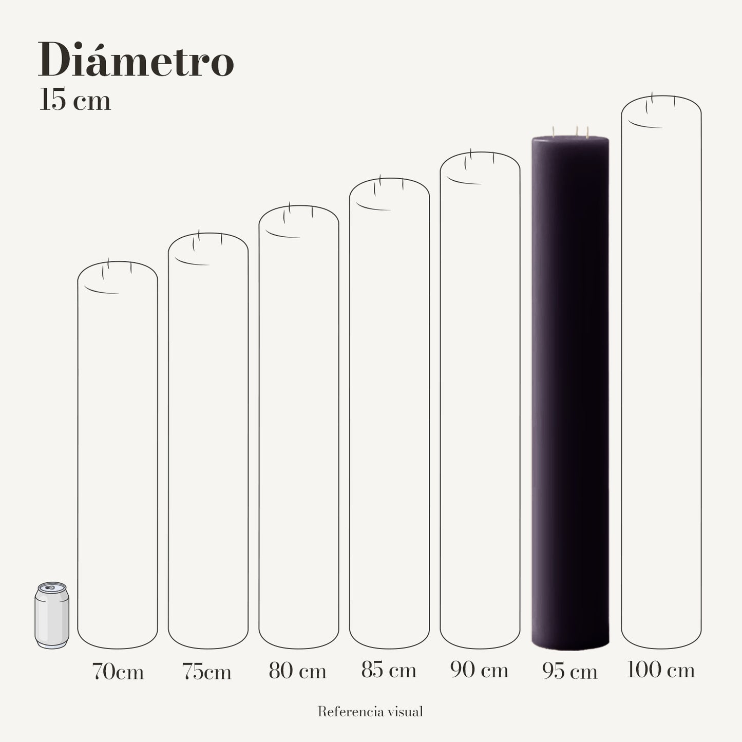 Cirio morado oscuro 15 cm diámetro - La Vela Amaltea