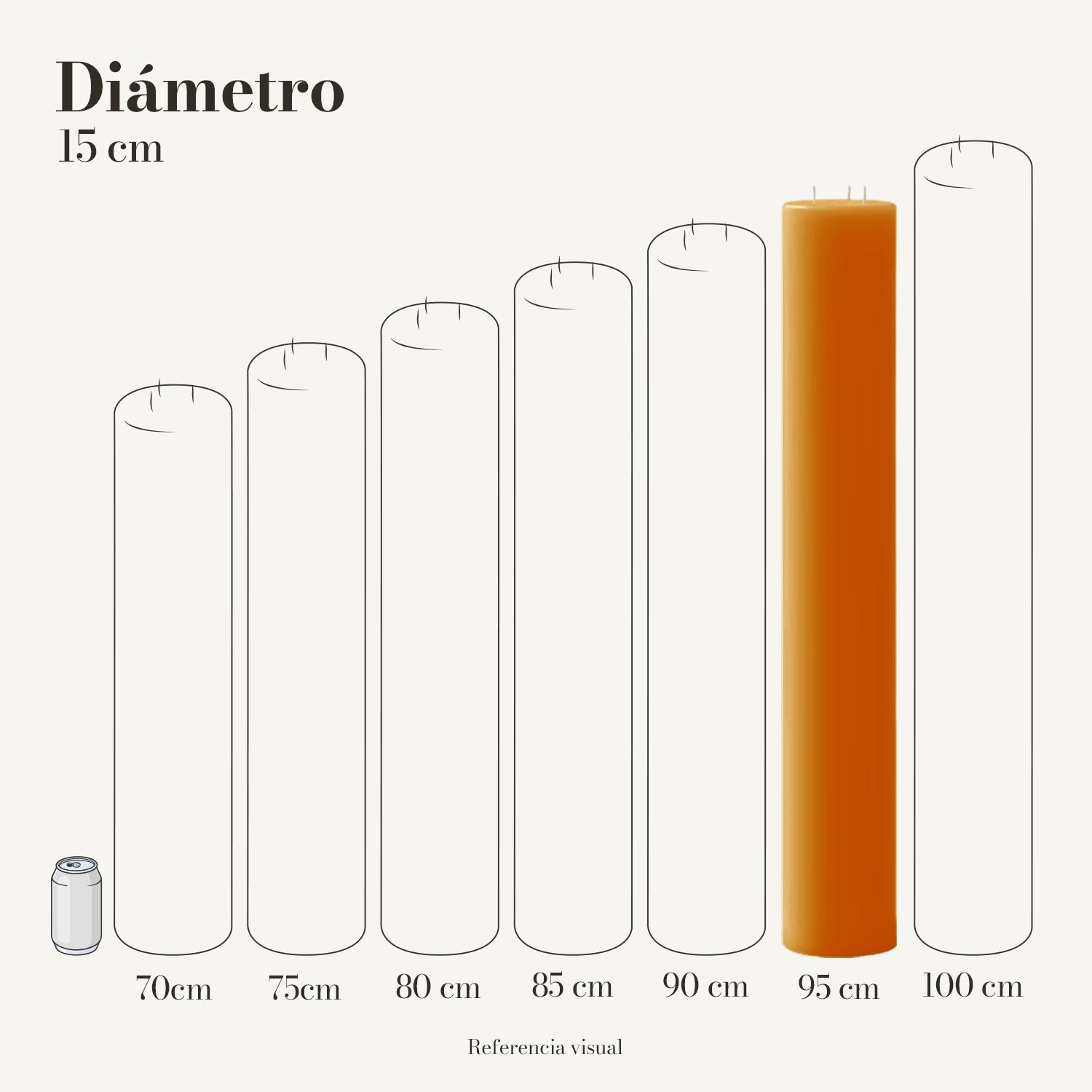 Cirio naranja 15 cm diámetro - La Vela Amaltea