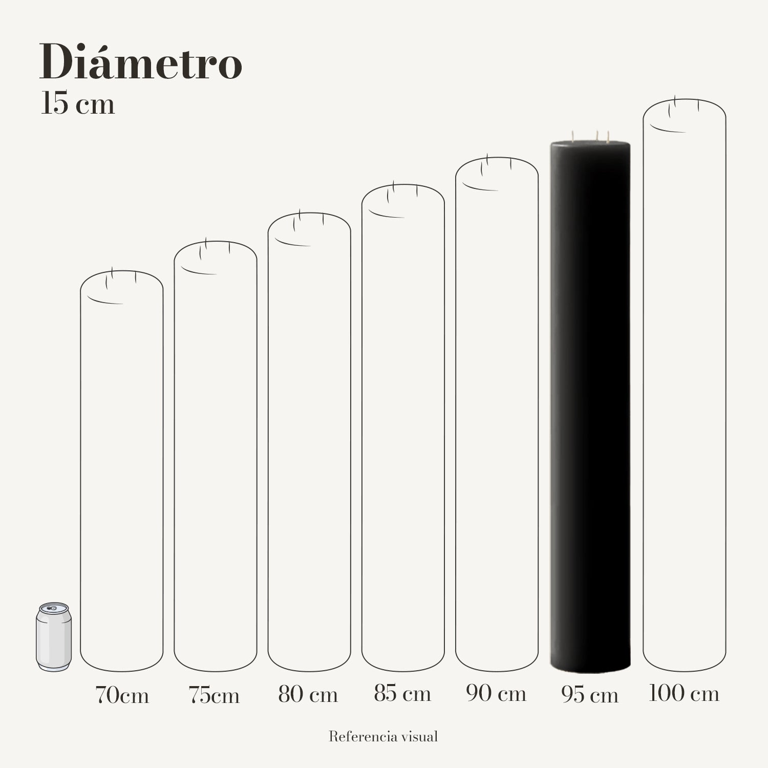 Cirio negro 15 cm diámetro - La Vela Amaltea