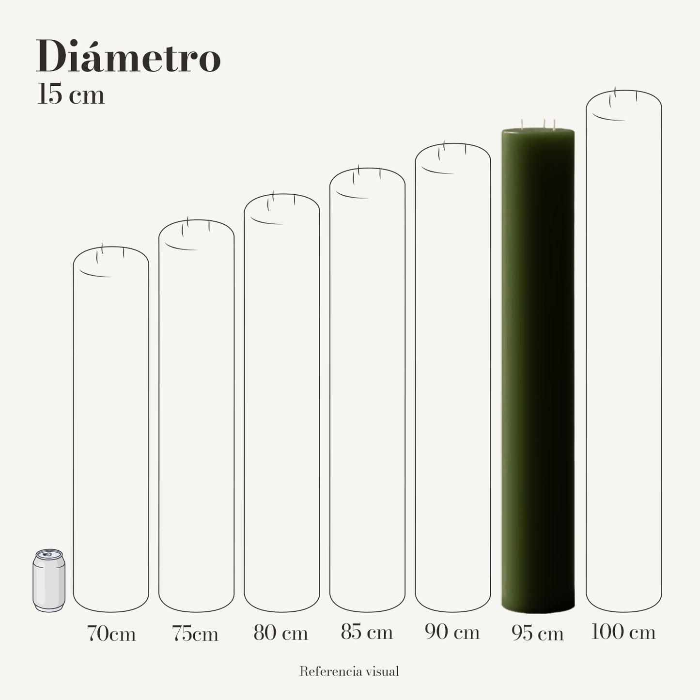 Cirio verde pino 15 cm diámetro - La Vela Amaltea