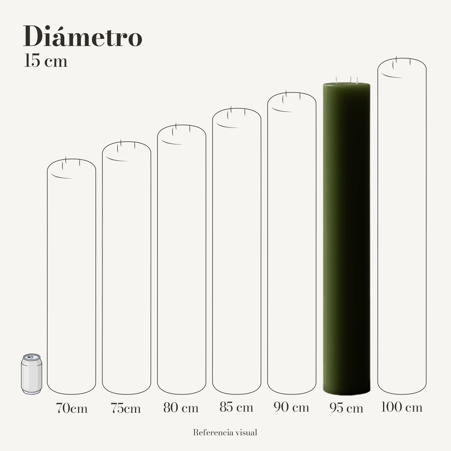 Cirio verde pino 15 cm diámetro - La Vela Amaltea