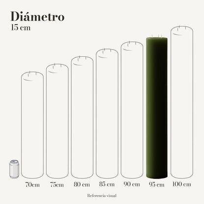 Cirio verde pino 15 cm diámetro - La Vela Amaltea