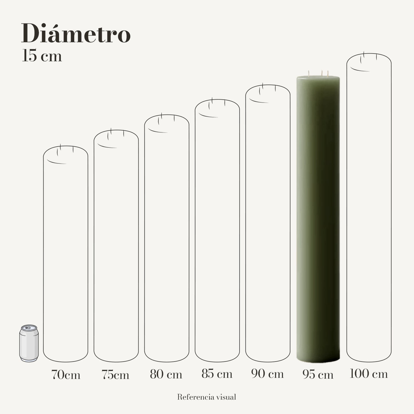 Cirio pistache 15 cm diámetro - La Vela Amaltea