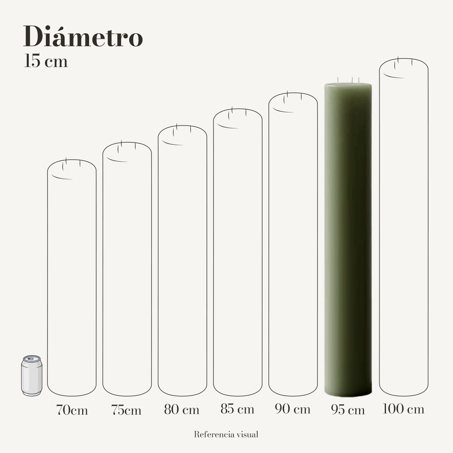 Cirio pistache 15 cm diámetro - La Vela Amaltea