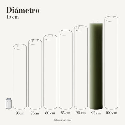Cirio pistache 15 cm diámetro - La Vela Amaltea