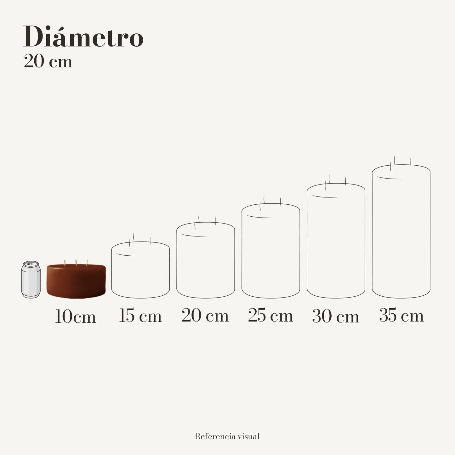 Cirio café oscuro 20.5 cm diámetro - La Vela Amaltea