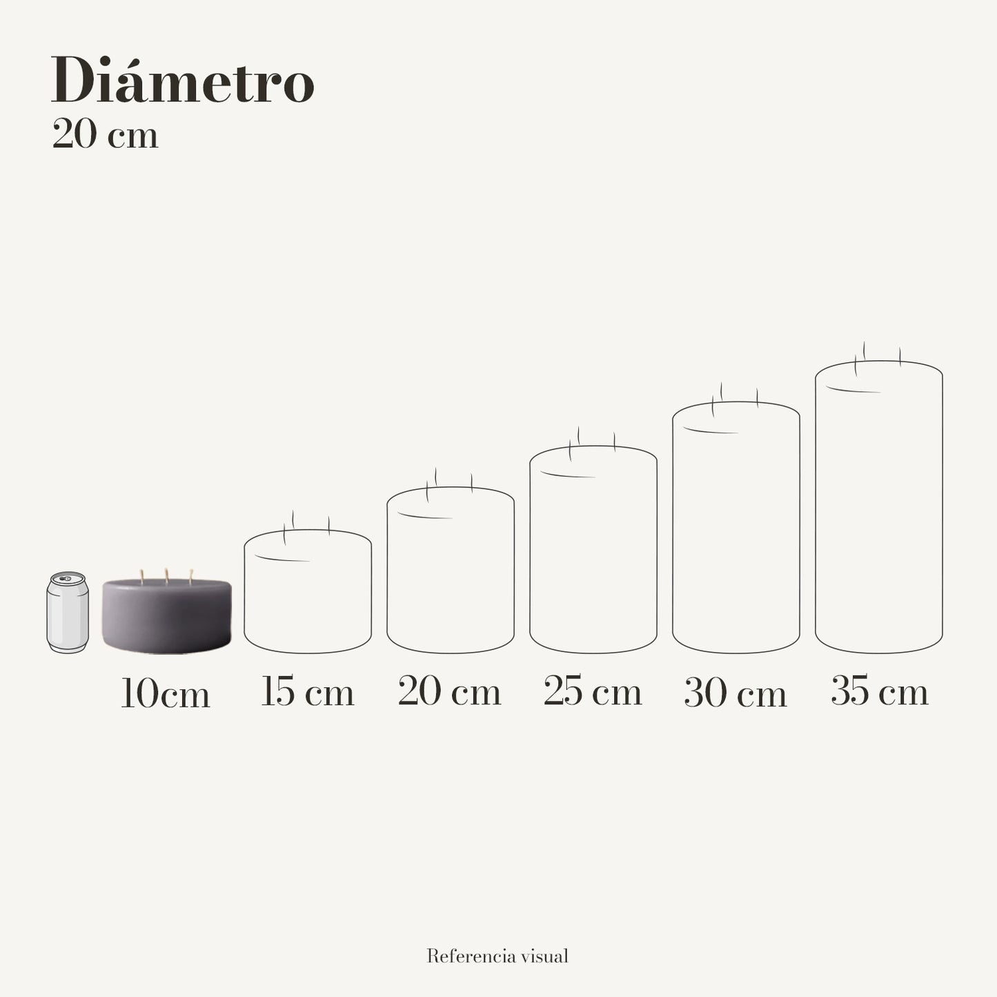 Cirio gris 20.5 cm diámetro - La Vela Amaltea