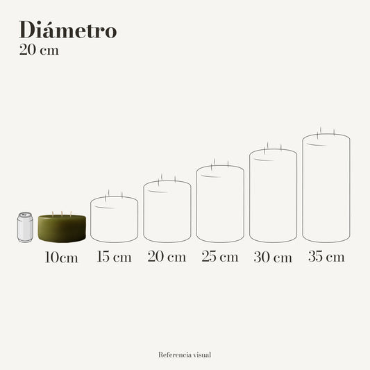 Cirio verde olivo 20.5 cm diámetro - La Vela Amaltea