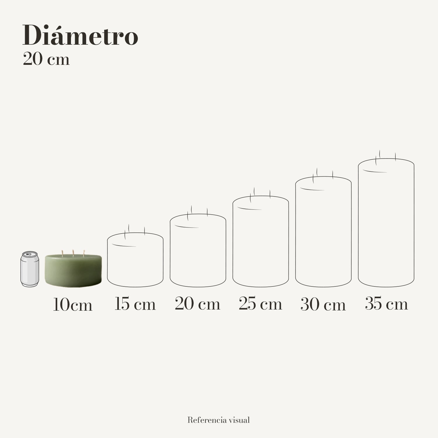 Cirio pistache 20.5 cm diámetro - La Vela Amaltea