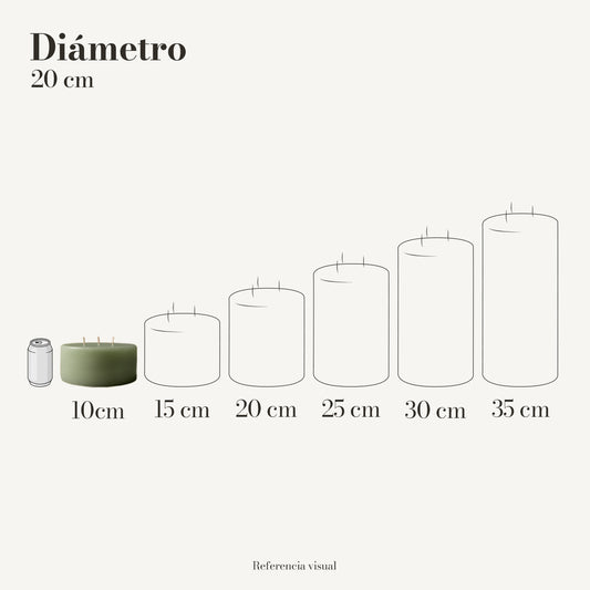 Cirio pistache 20.5 cm diámetro - La Vela Amaltea
