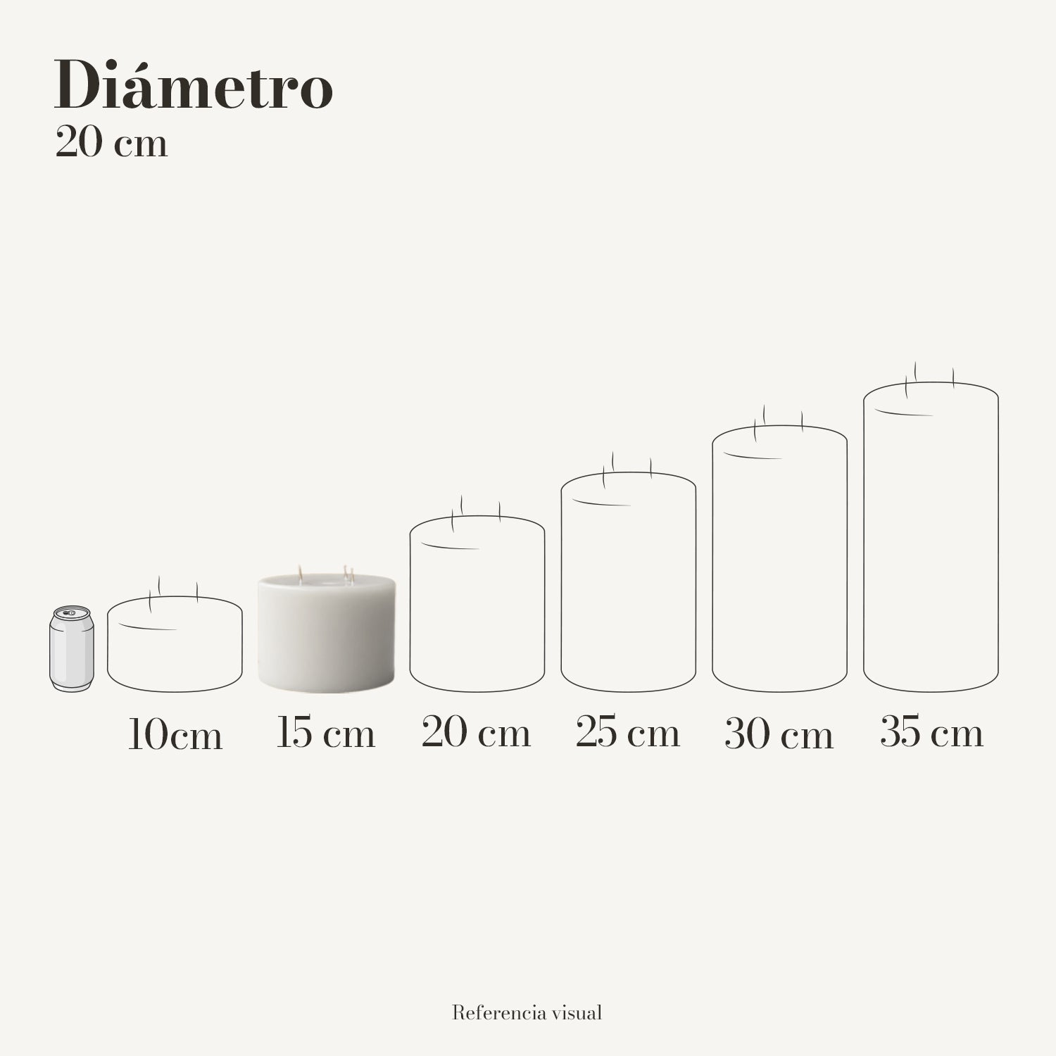 Cirio Blanco 20.5 cm 15 cm