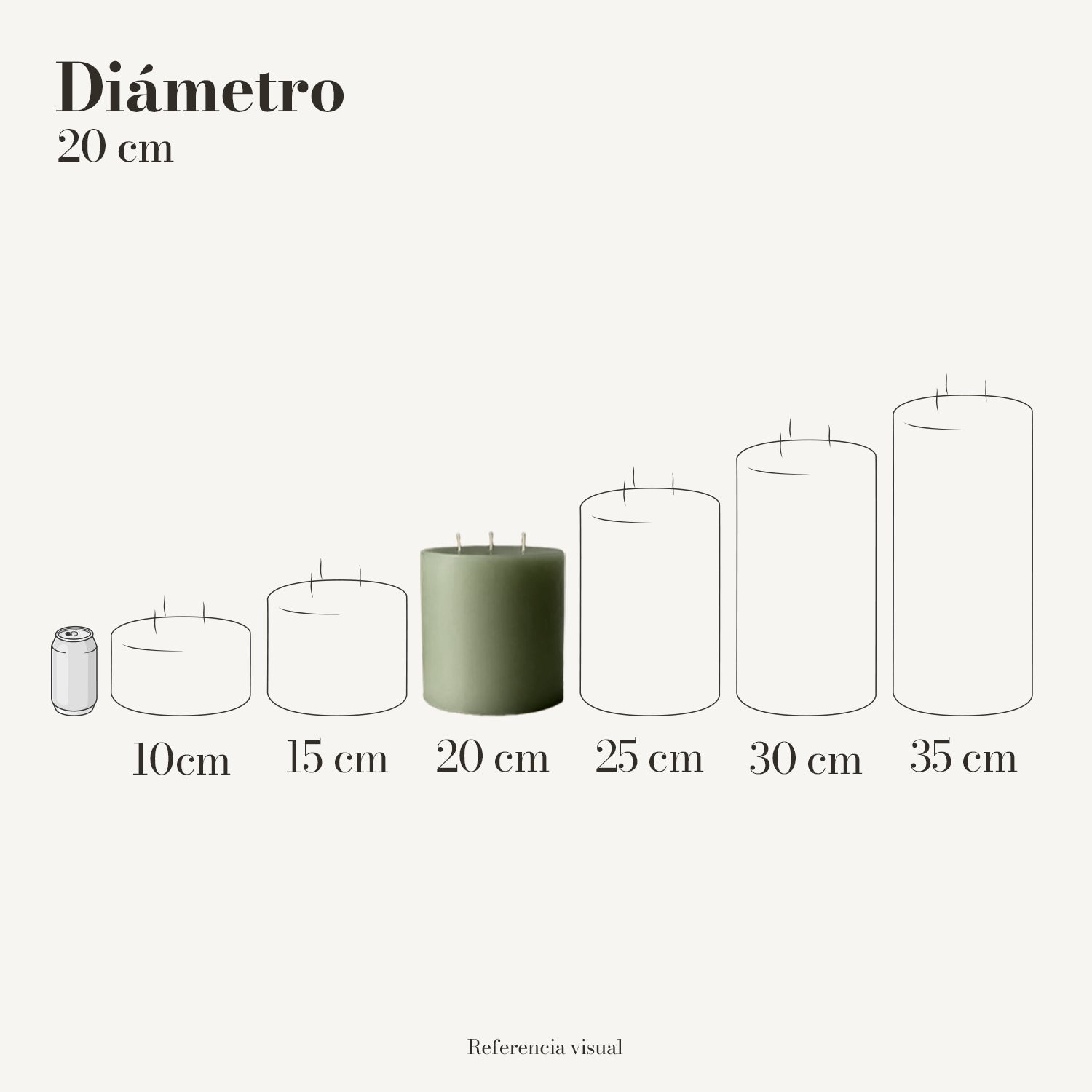 Cirio pistache 20.5 cm diámetro - La Vela Amaltea