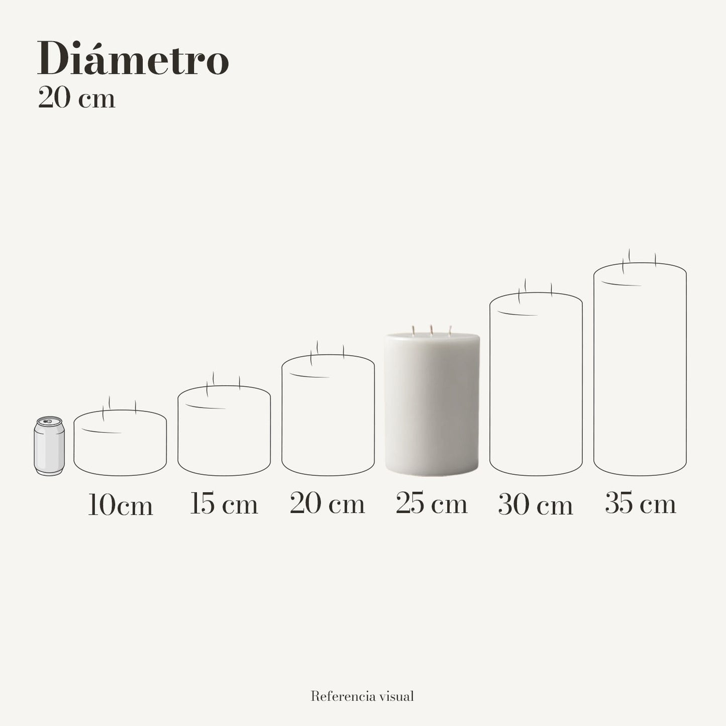Cirio Blanco 20.5 cm 25 cm
