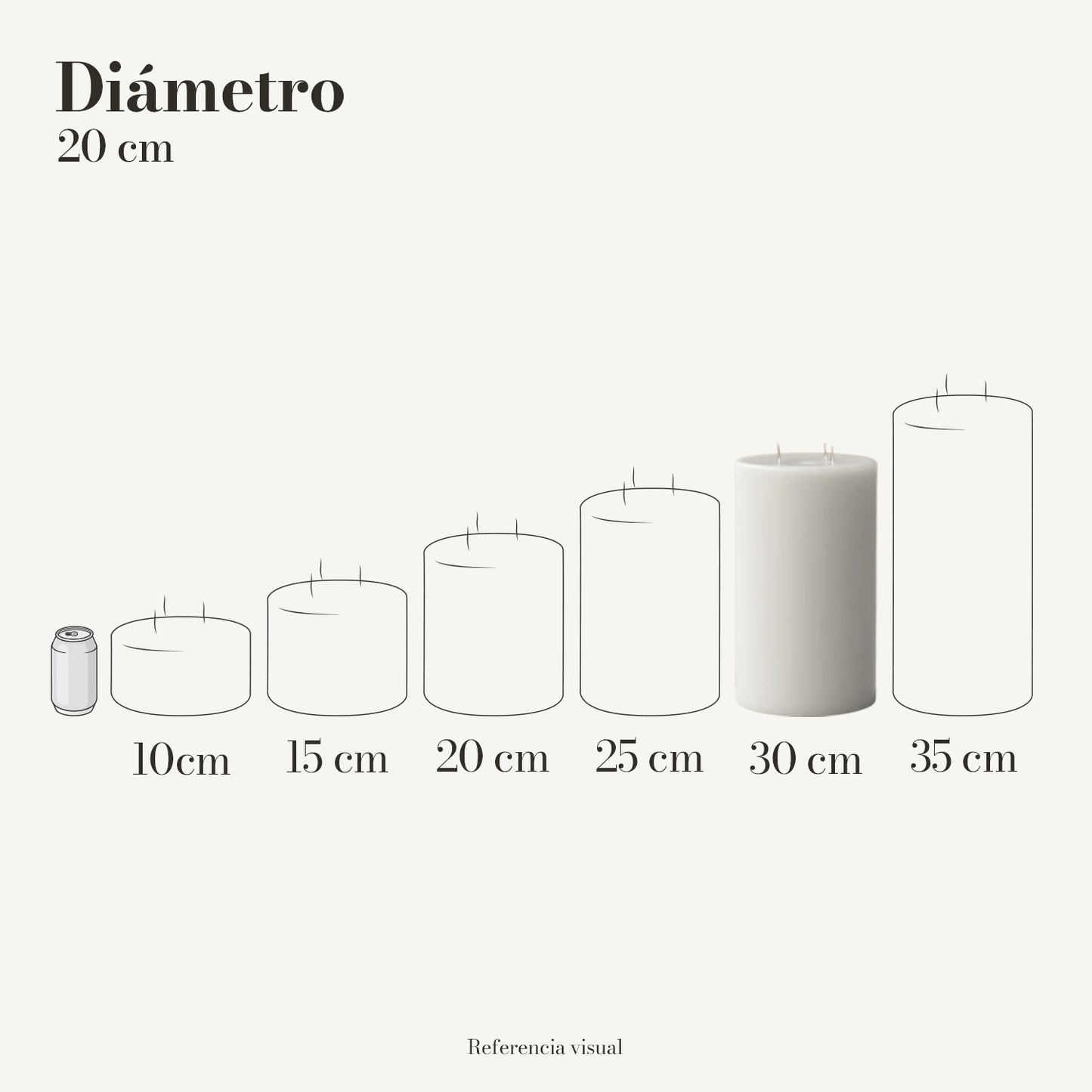 Cirio blanco 20.5 cm diámetro - La Vela Amaltea
