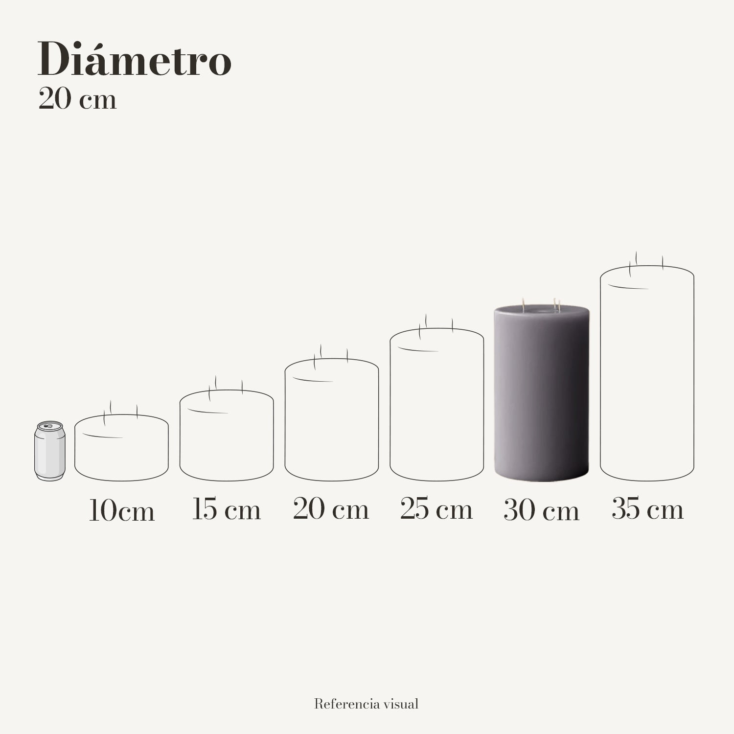 Cirio gris 20.5 cm diámetro - La Vela Amaltea