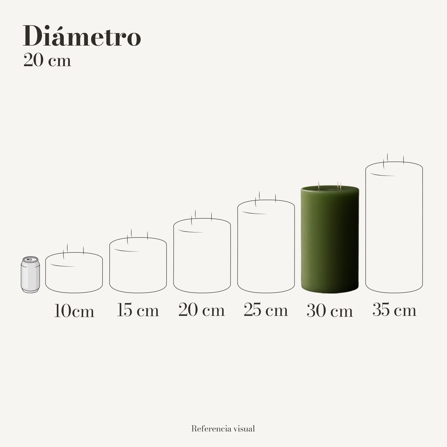 Cirio verde pino 20.5 cm diámetro - La Vela Amaltea