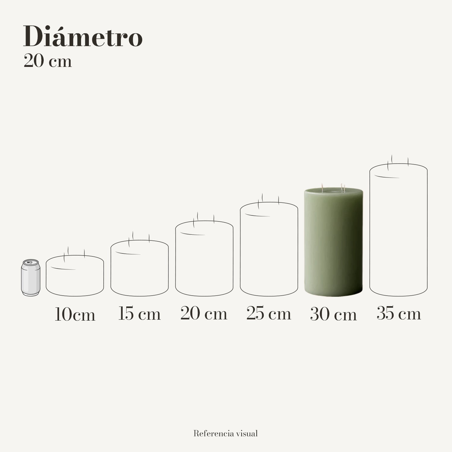 Cirio pistache 20.5 cm diámetro - La Vela Amaltea