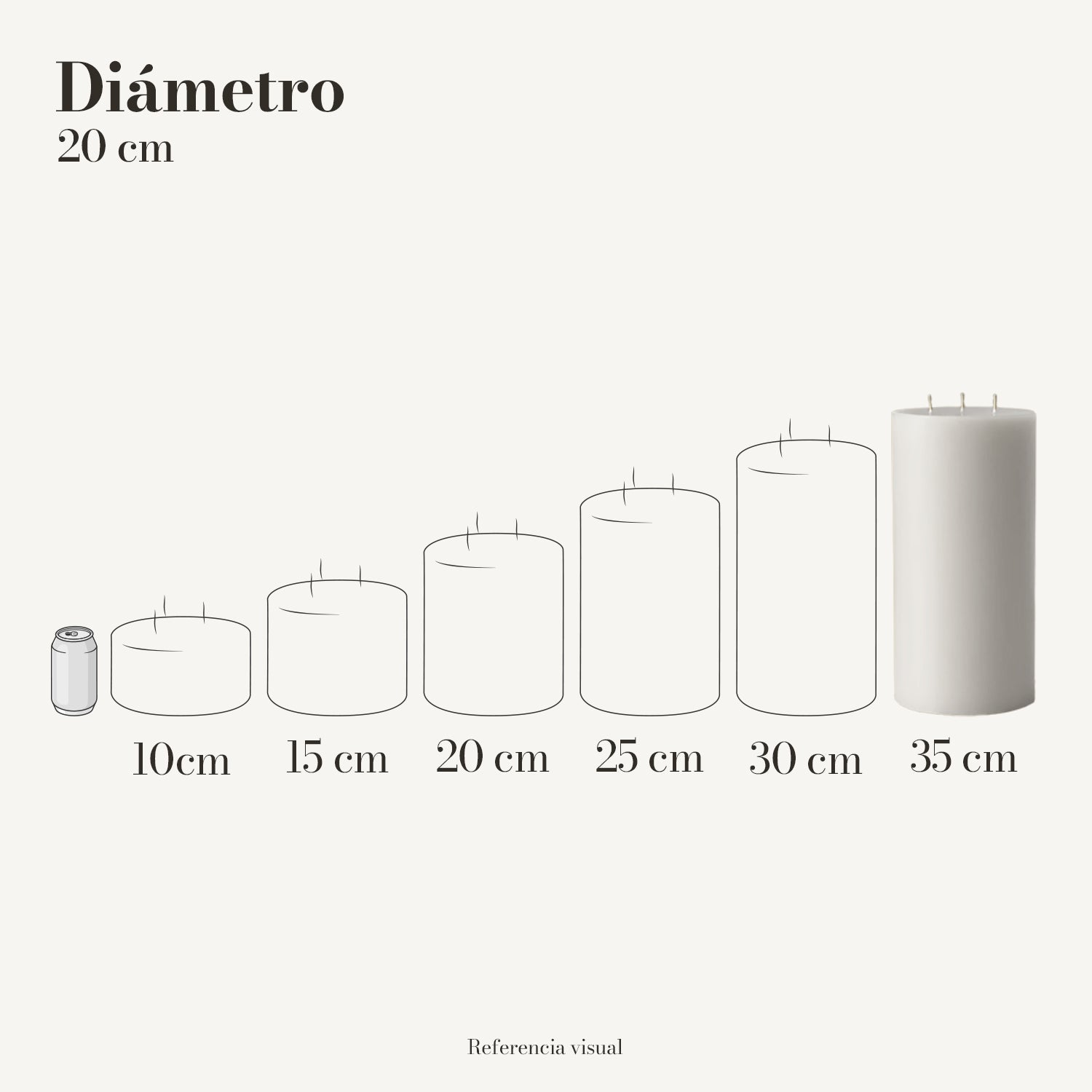 Cirio Blanco 20.5 cm 35 cm