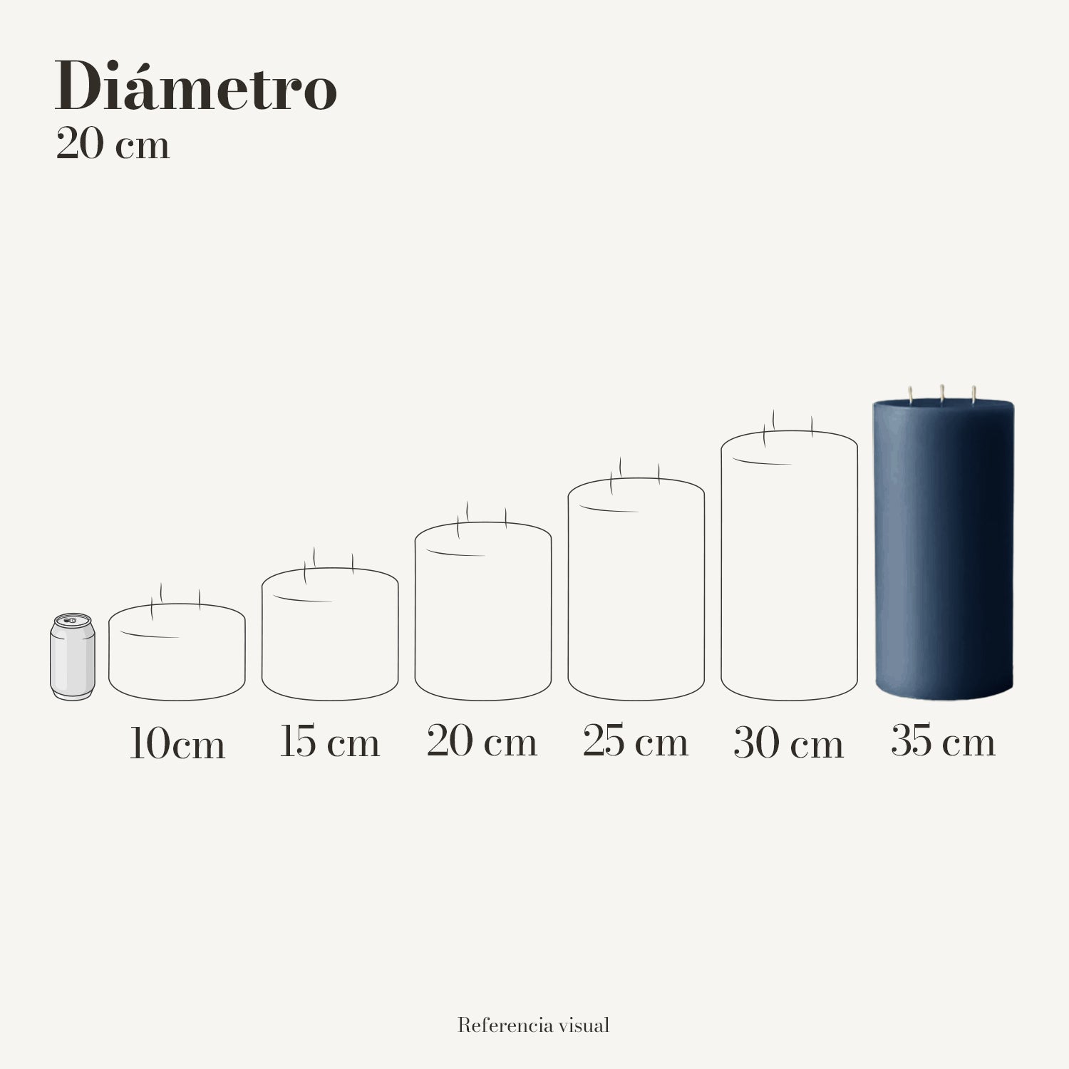 Cirio azul índigo 20.5 cm diámetro - La Vela Amaltea
