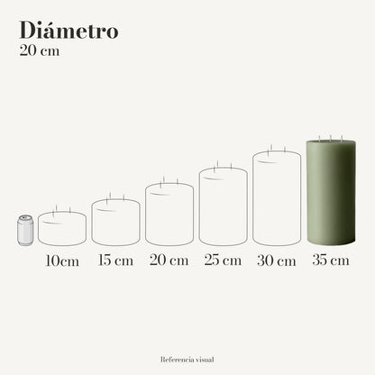 Cirio pistache 20.5 cm diámetro - La Vela Amaltea